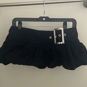 Black Buckle Ultra low rise mini skirt